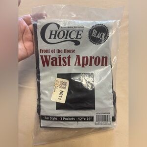 NEW Choice Front of the House Waist Apron- Bar Style 12” x 26” 3-pockets Black